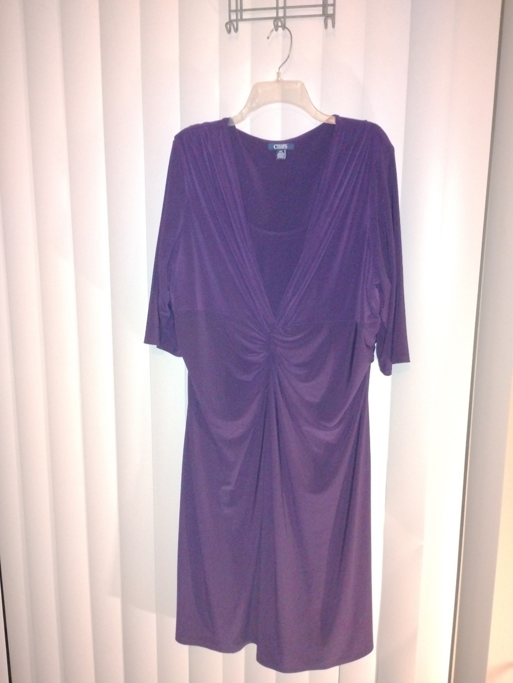 Chaps Purple plum Knot Ruched Sheath Dress Plus Size 18W NWOT